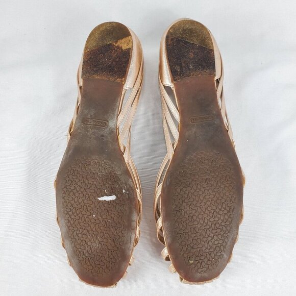 Coach Women's Lottie Rose Gold Metallic Woven Shoes Flats Slip On size 8 - Picture 8 of 10